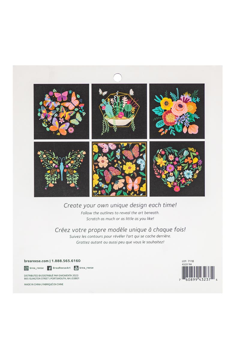 Brea Reese Scratch Art Paper Pad, Butterfly, Alternate, color, Multicolored
