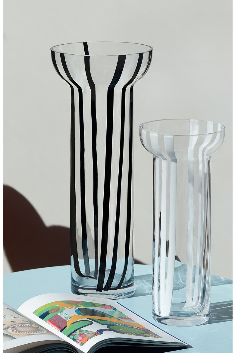Stripe 16.5-Inch Vase, Alternate, color, BLACK