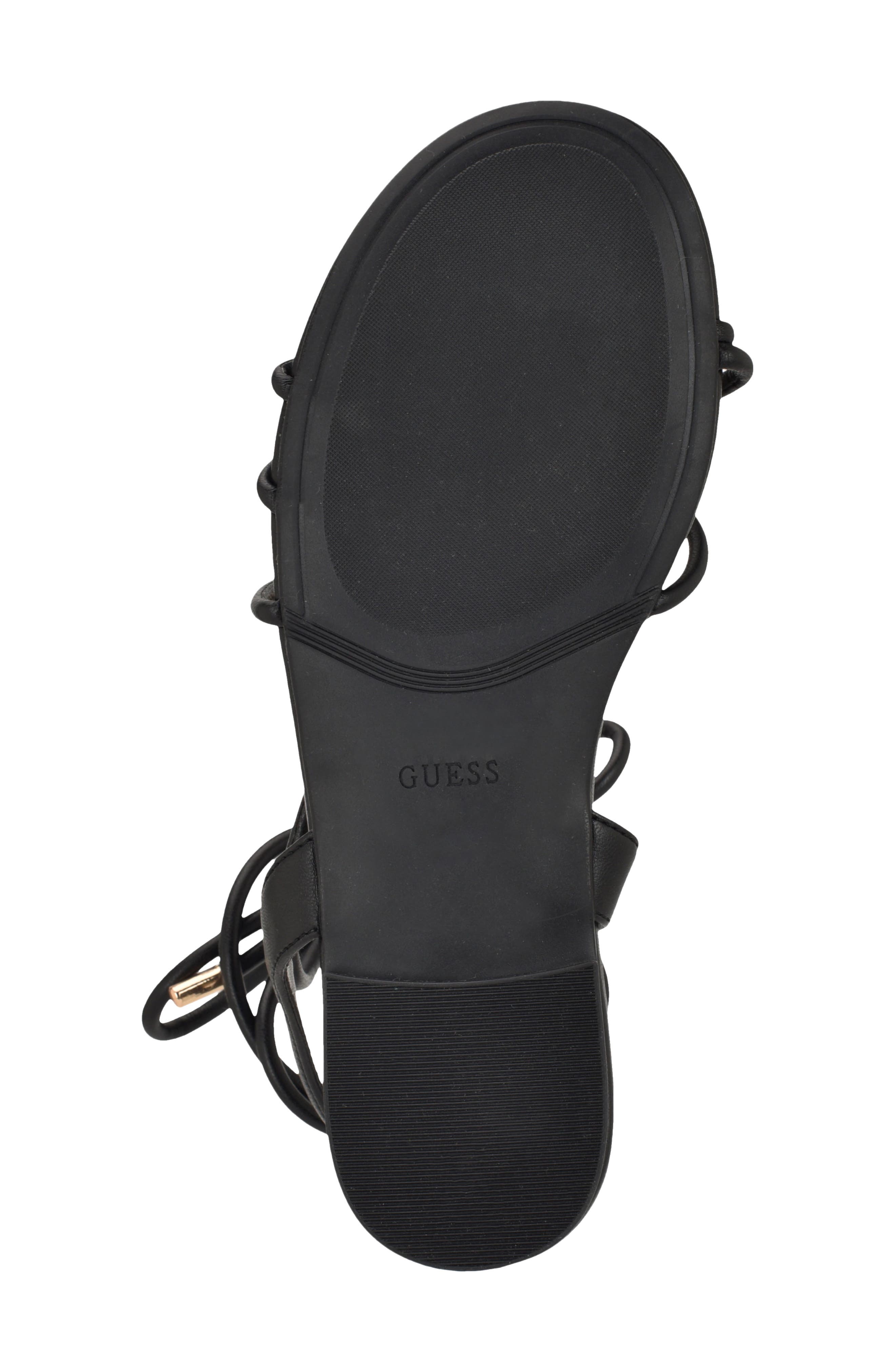 GUESS Tabell Ankle Wrap Sandal, Alternate, color, Black