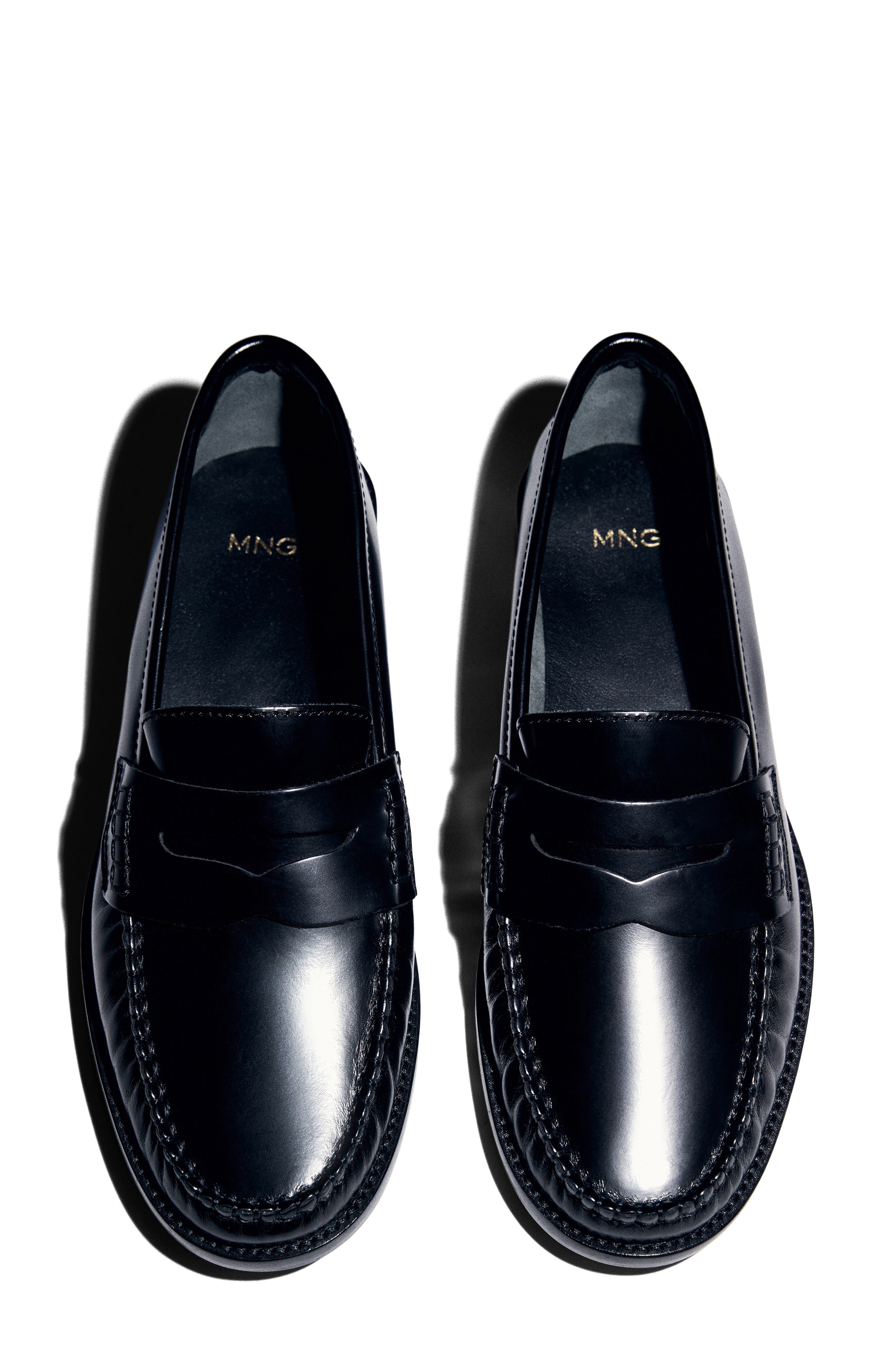 MANGO Penny Loafer, Alternate, color, Black