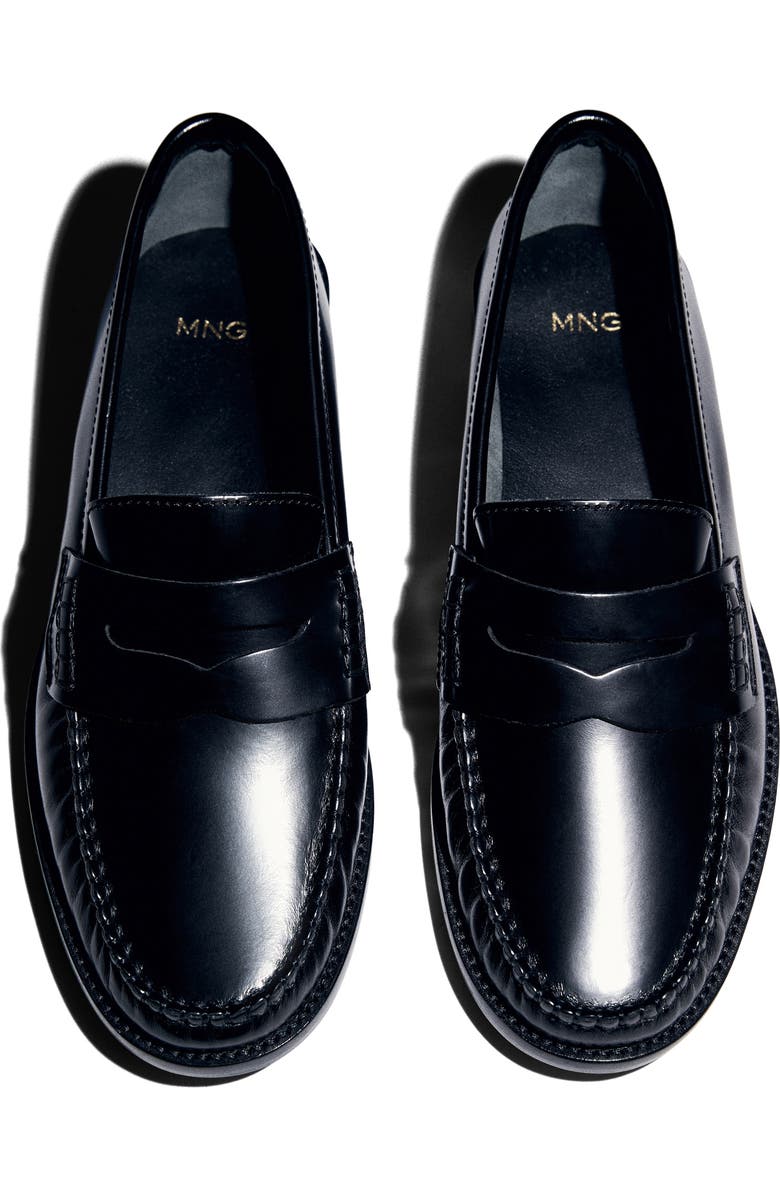 MANGO Penny Loafer, Alternate, color, Black