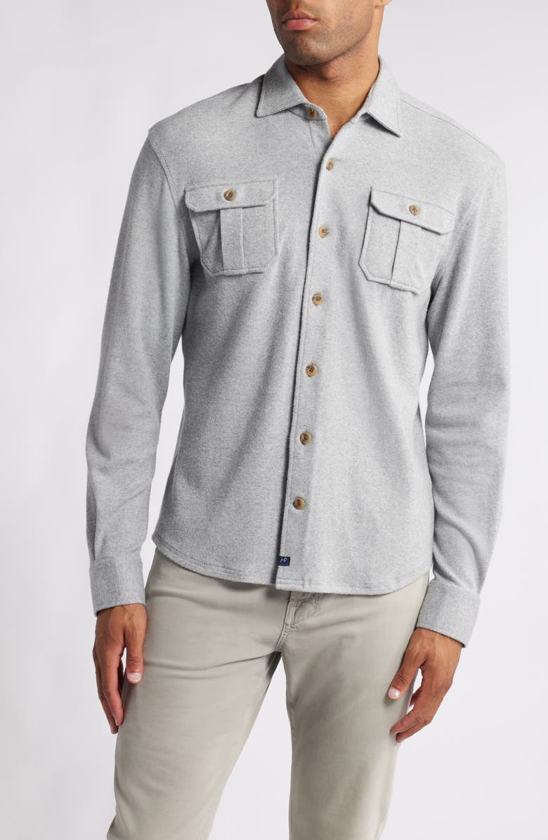 johnnie-O Brayden Knit Flannel Button-Up Shirt, Main, color, 