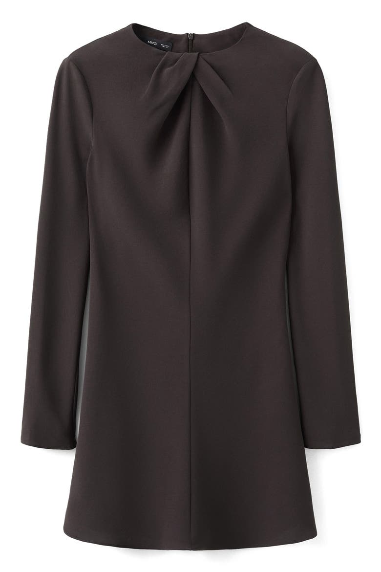 Drape Long Sleeve Sheath Dress, Alternate, color, BROWN