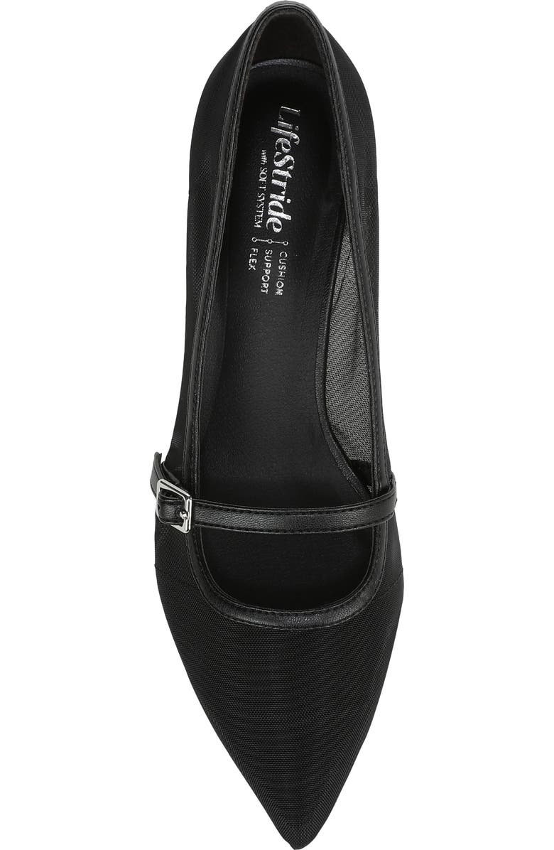 LifeStride Madelyn Mary Jane Pointed Toe Kitten Heel Pump, Alternate, color, Black