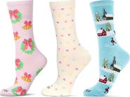 MeMoi Winter Skiing Assorted 3-Pack Crew Socks