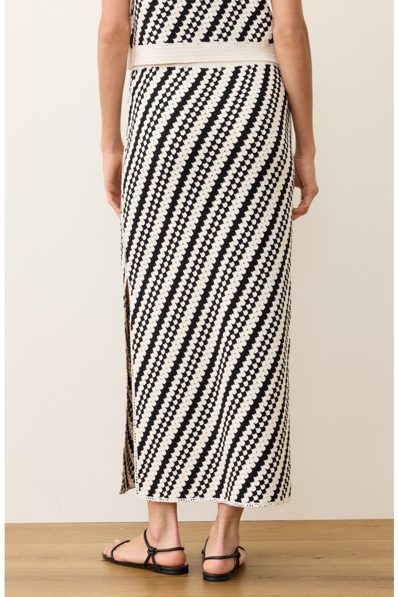 Sands Maxi Sweater Skirt, Alternate, color, BLACK/ CREAM STRIPE