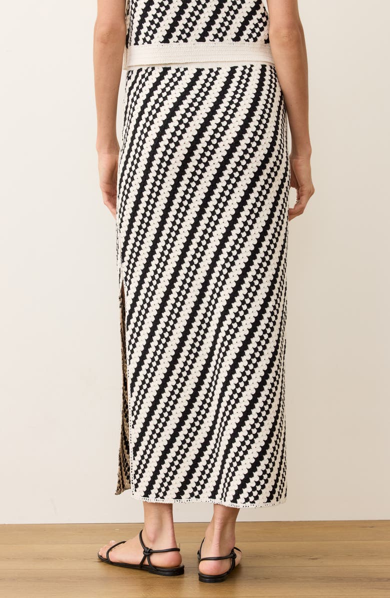 Marine Layer Sands Maxi Sweater Skirt, Alternate, color, Black/ Cream Stripe