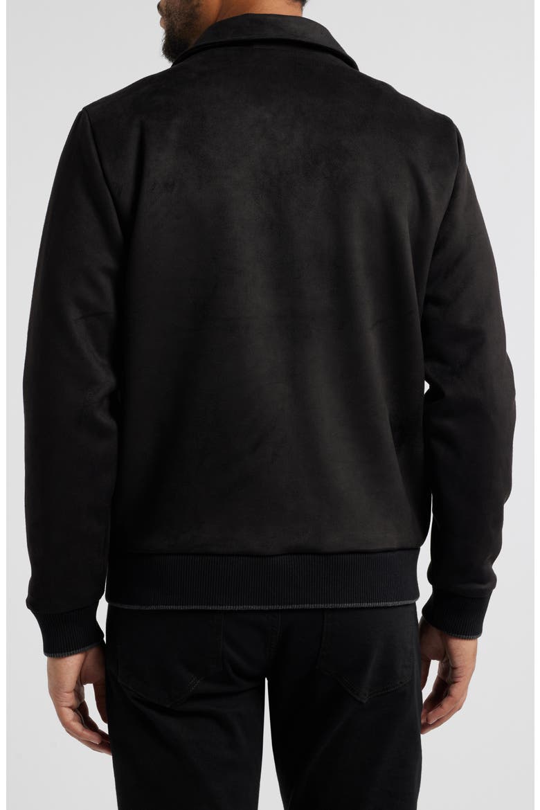 Lachine Faux Suede Pilot Jacket, Alternate, color, BLACK