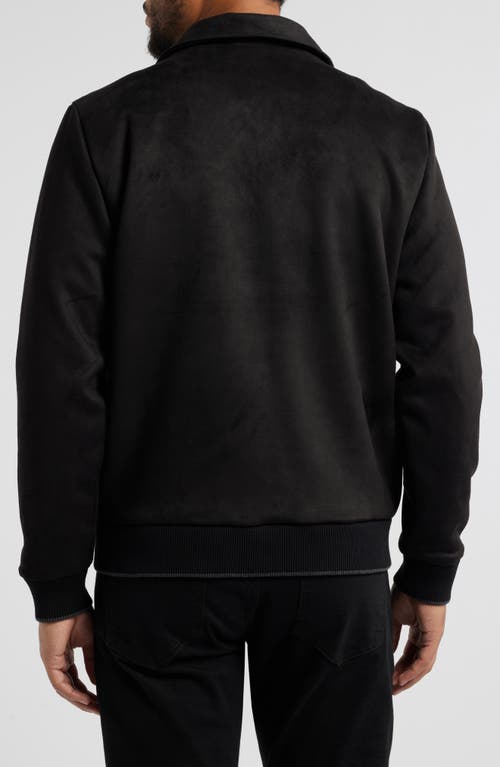 Robert Barakett Lachine Faux Suede Pilot Jacket In Black