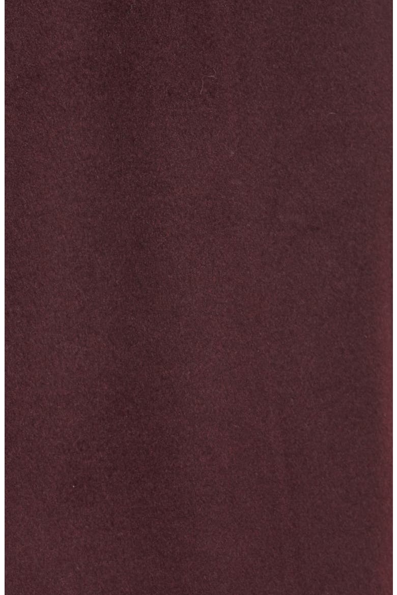 Asymmetrical Wool Coat with Faux Fur Collar, Alternate, color, BURGUNDY