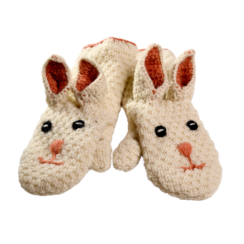 Hand Crochet Rabbit Mittens