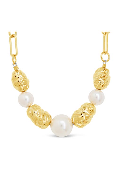 Sterling Forever Sylvie Cultured Pearl Paper Clip Chain Necklace