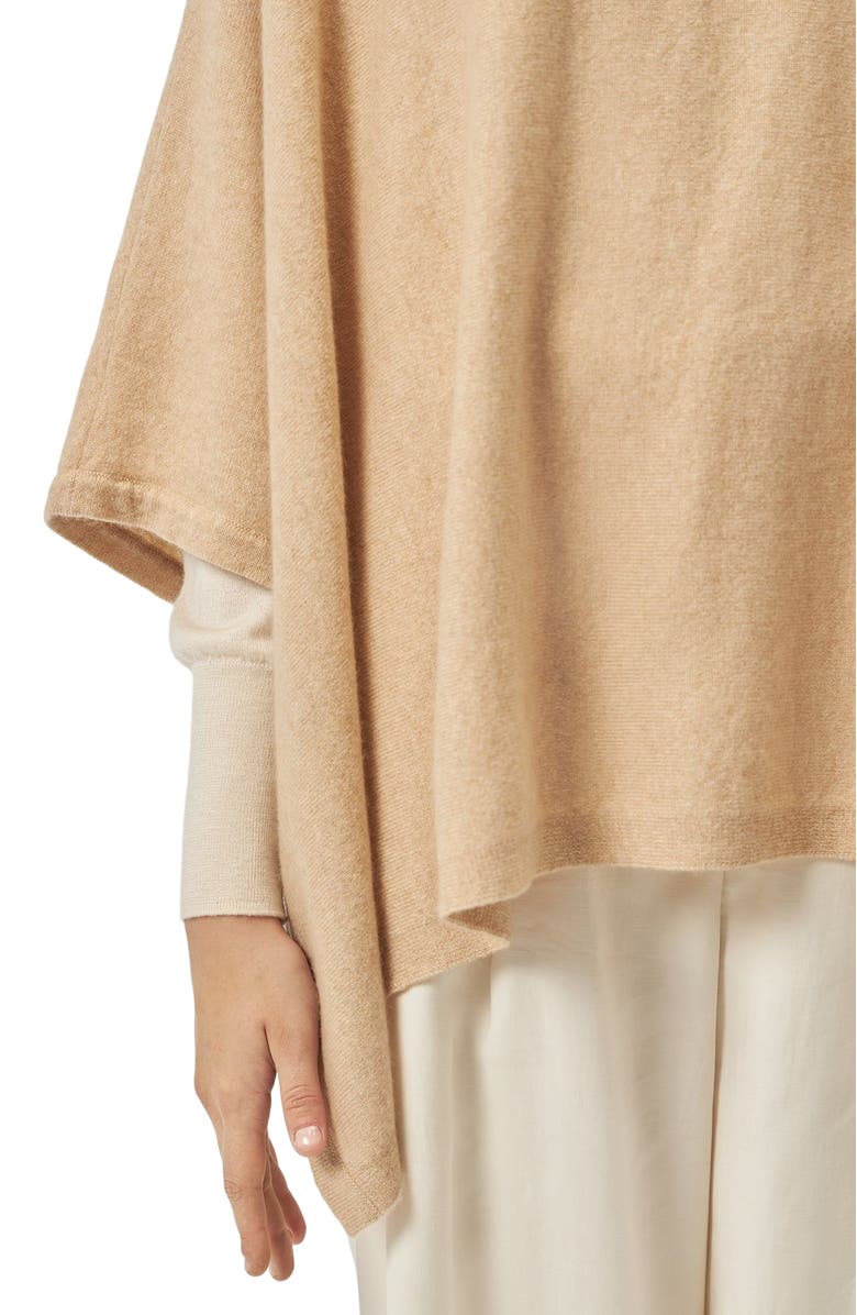GOBI Mongolian Cashmere Organic Color Cashmere Boat-Neck Poncho, Alternate, color, 