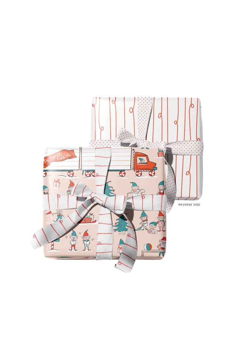 Ramus & Co Two-Sided "Elf Workshop" Heavyweight Christmas/Holiday Gift Wrap, Alternate, color, Multicolored