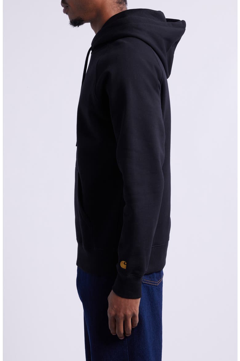 Chase Fleece Hoodie, Alternate, color, BLACK / GOLD