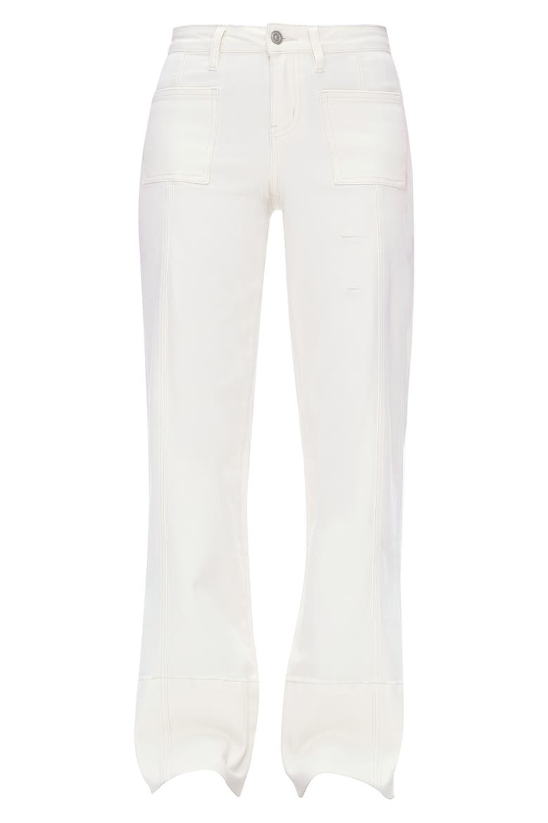 Katia Patch Pocket Wide Leg Jeans, Alternate, color, OFF WHITE