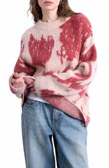 Topshop Blurred Floral Sweater