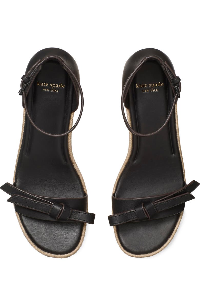 Kate Spade New York loop espadrille ankle strap platform wedge sandal, Alternate, color, Black