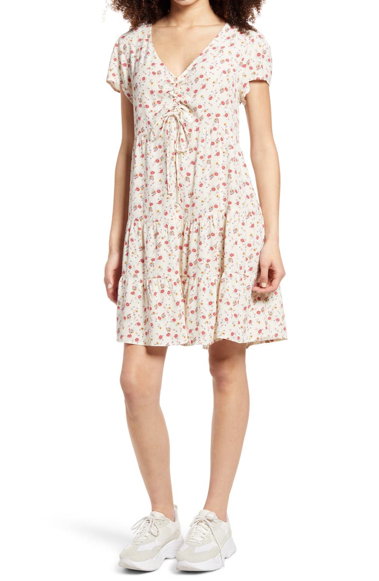 Kirious Floral Print Minidress, Main, color, 