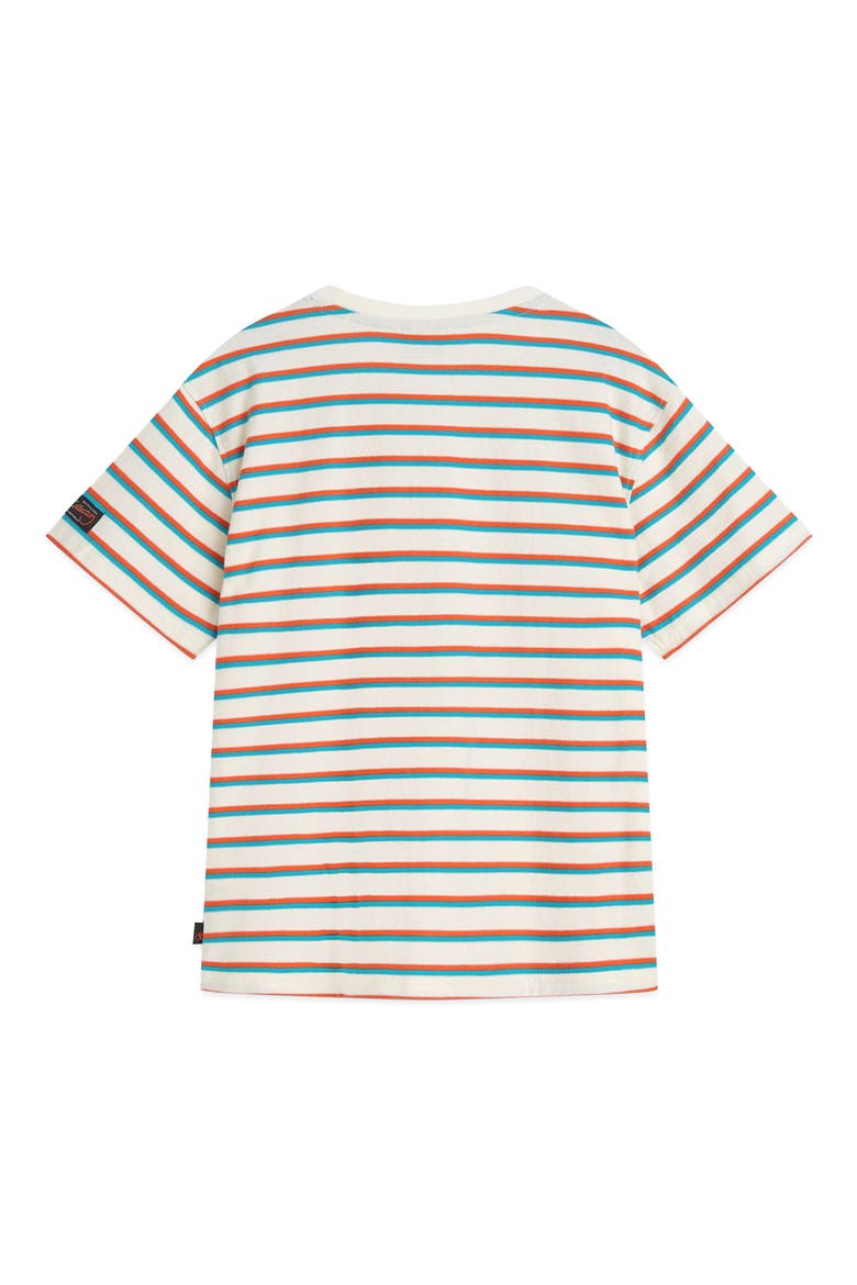 Kids' Striped Relaxed Fit Organic Cotton T-Shirt, Alternate, color, EGGNOG STRIPE