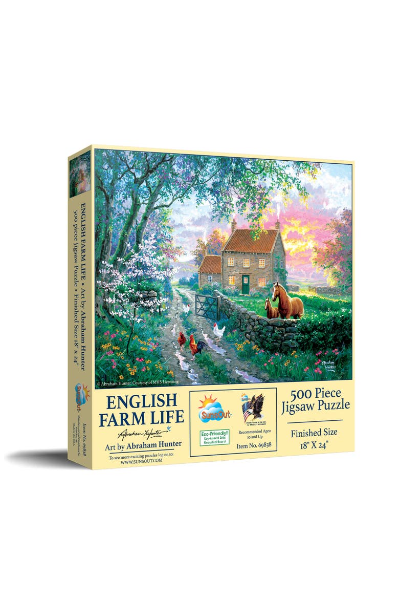 English Farm Life 500 piece Jigsaw Puzzle for Adults, Main, color, Multicolor