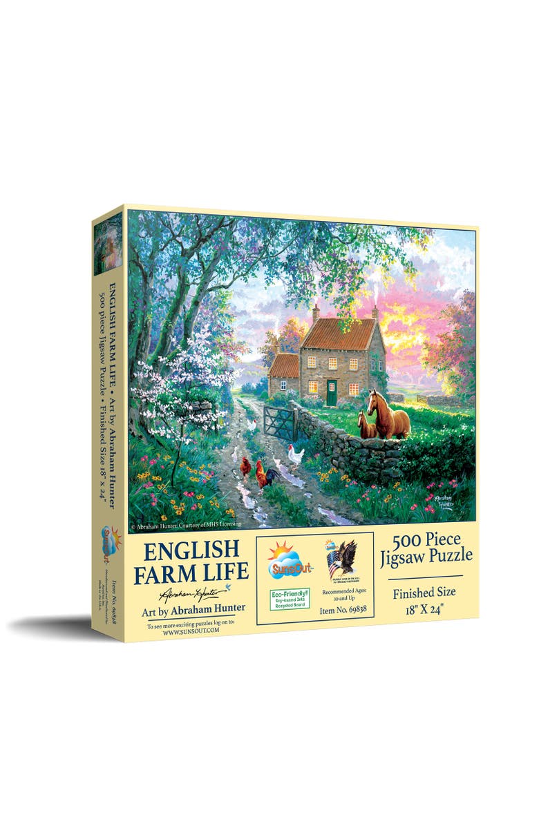 Sunsout English Farm Life 500 piece Jigsaw Puzzle for Adults, Main, color, Multicolor