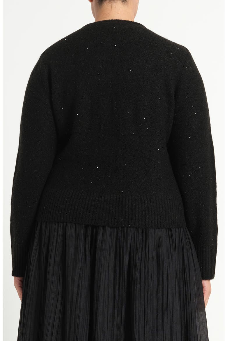 Night Sparkle Knit Cardigan, Alternate, color, BLACK