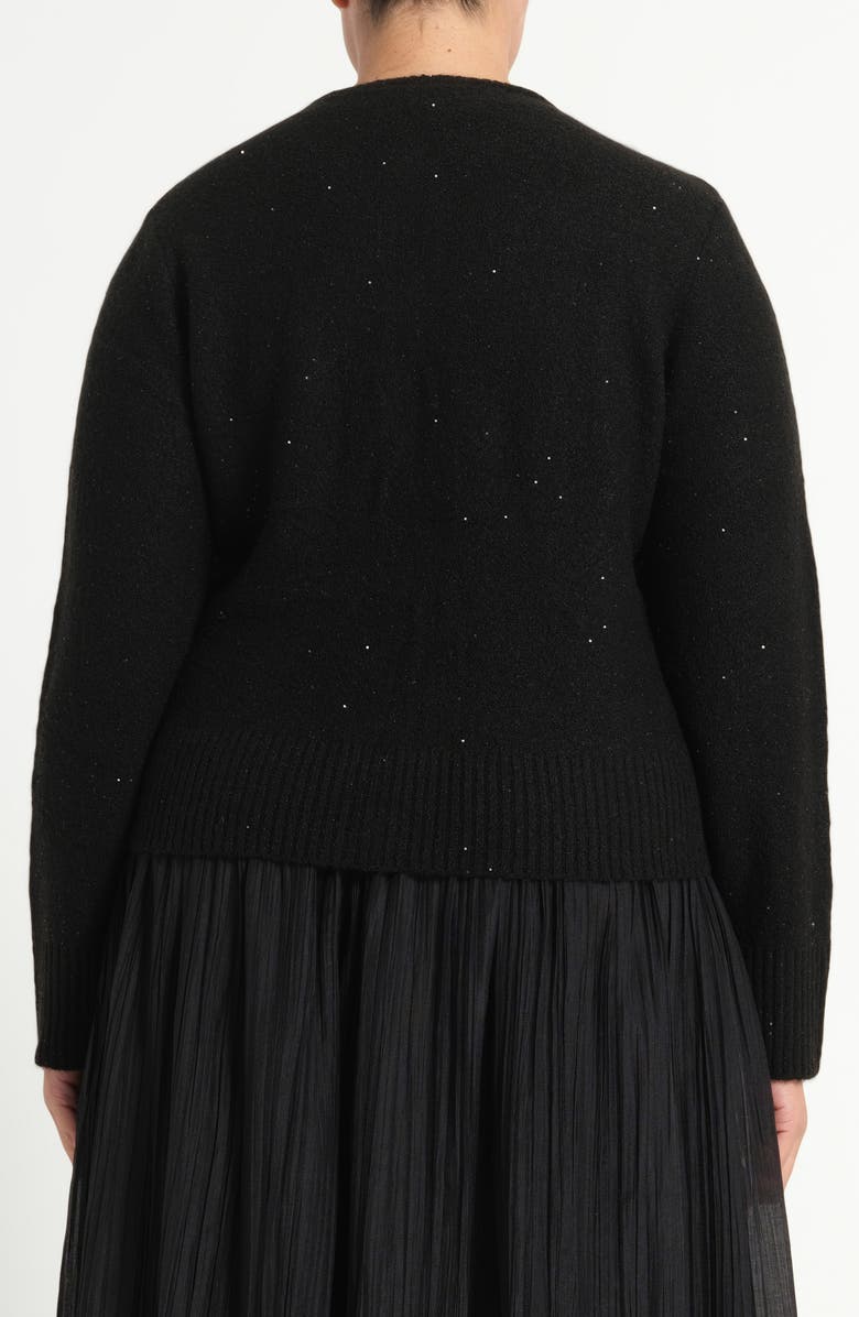 Estelle Night Sparkle Knit Cardigan, Alternate, color, Black