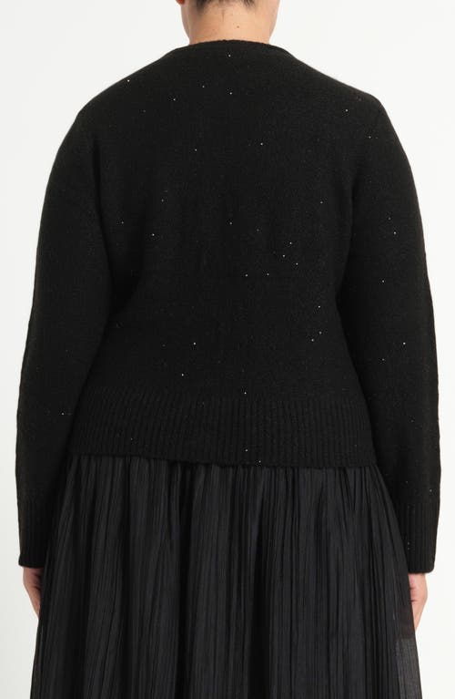 Estelle Night Sparkle Knit Cardigan In Black