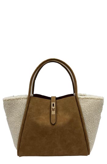 Jelavu Toteshearling Faux Suede & Faux Aspen In Brown