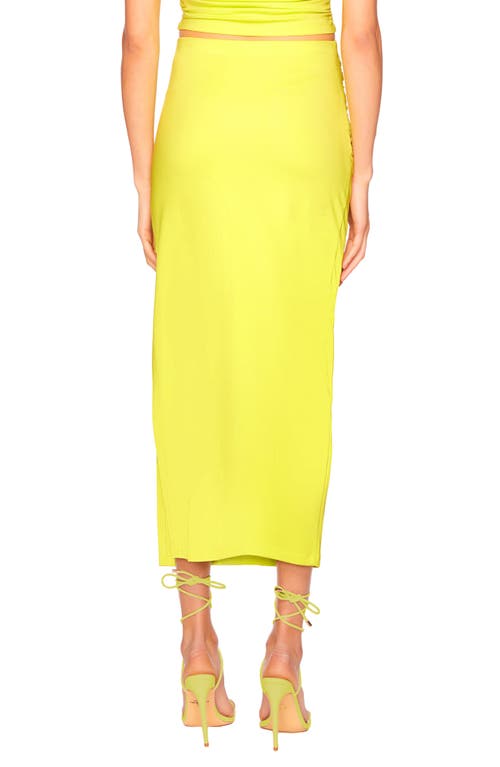 Susana Monaco Solid High Waist Midi Skirt In Lightning Bolt