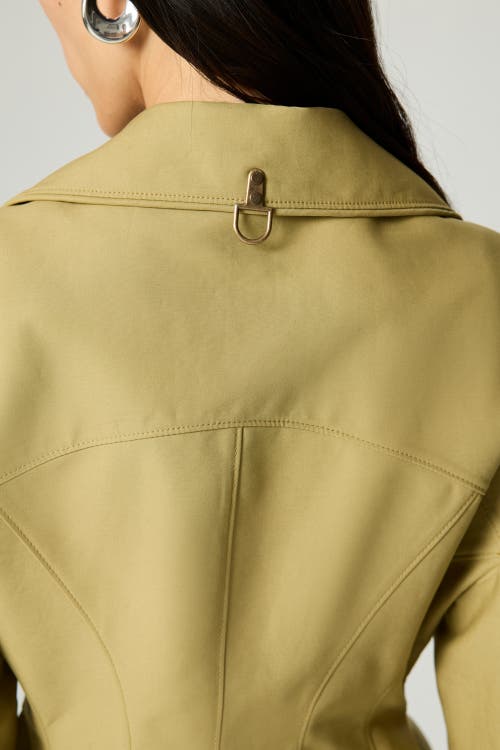 Nocturne Buckle-front Fitted Jacket In Green