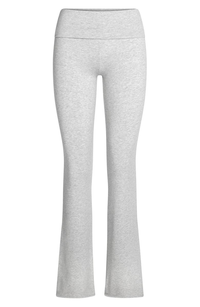 SKIMS Stretch Cotton Jersey Foldover Pants, Alternate, color, Light Heather Grey
