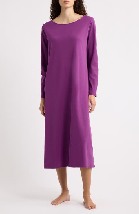 Bateau Neck Organic Pima Cotton Midi Dress