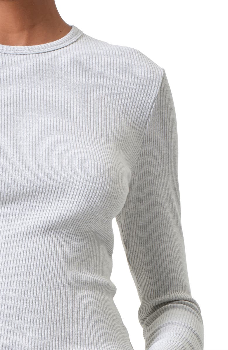 AGOLDE Delphi Rib Slim Top, Alternate, color, Brushed Grey Heather