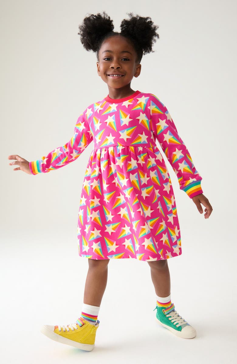 Little Bird Kids' Star Long Sleeve Sweatshirt Dress, Alternate, color, 