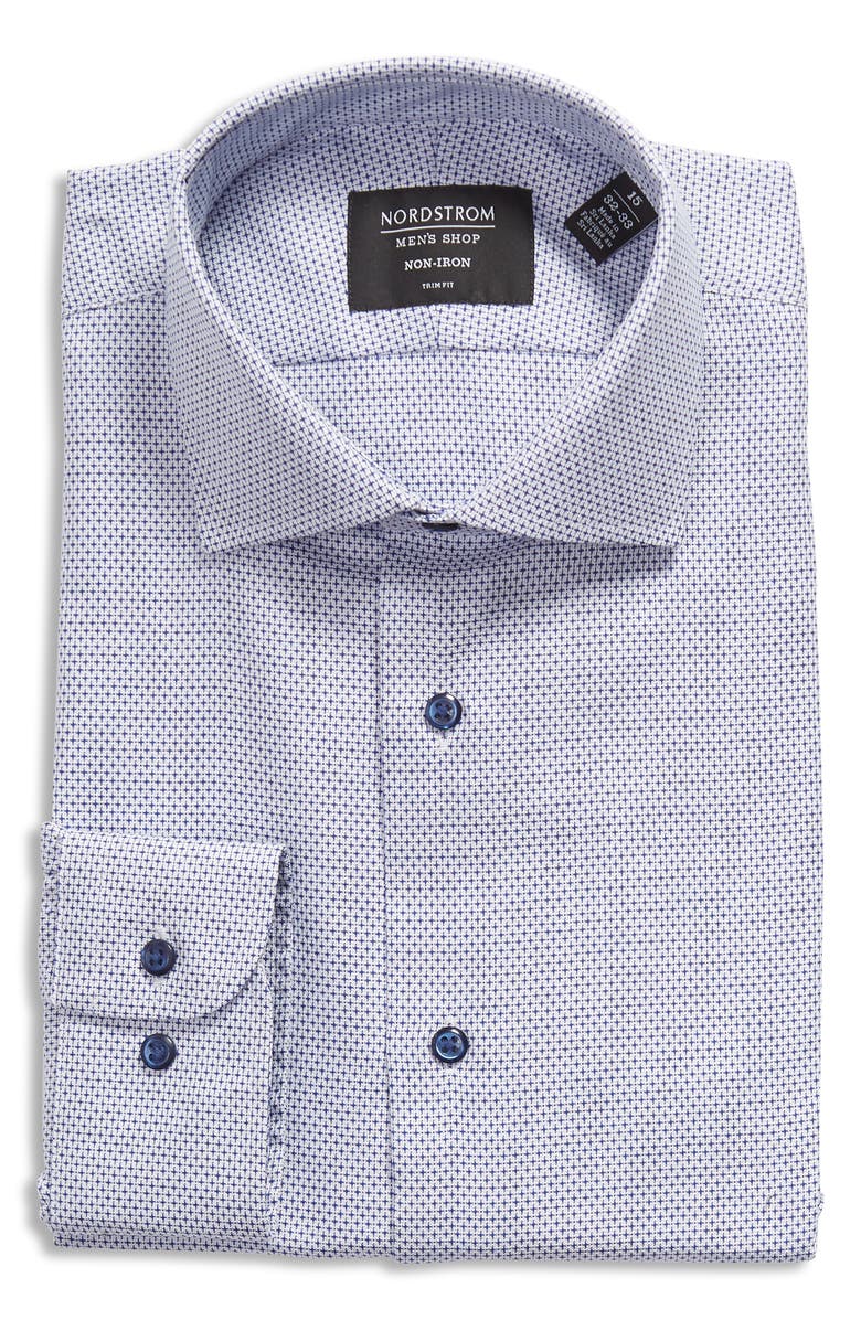 Nordstrom Trim Fit Non-Iron Dress Shirt, Alternate, color, 