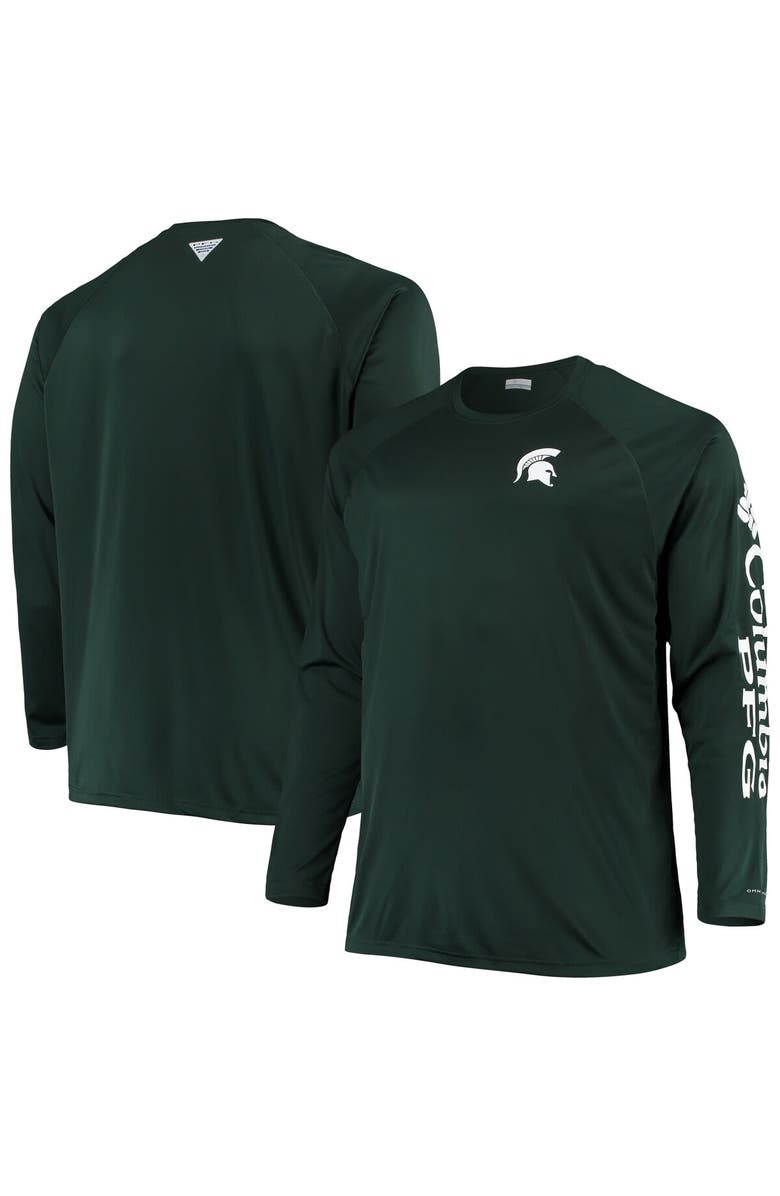 Columbia Men's Columbia Green Michigan State Spartans Big & Tall Terminal Tackle Omni-Shade Long Sleeve Raglan T-Shirt, Main, color, Green