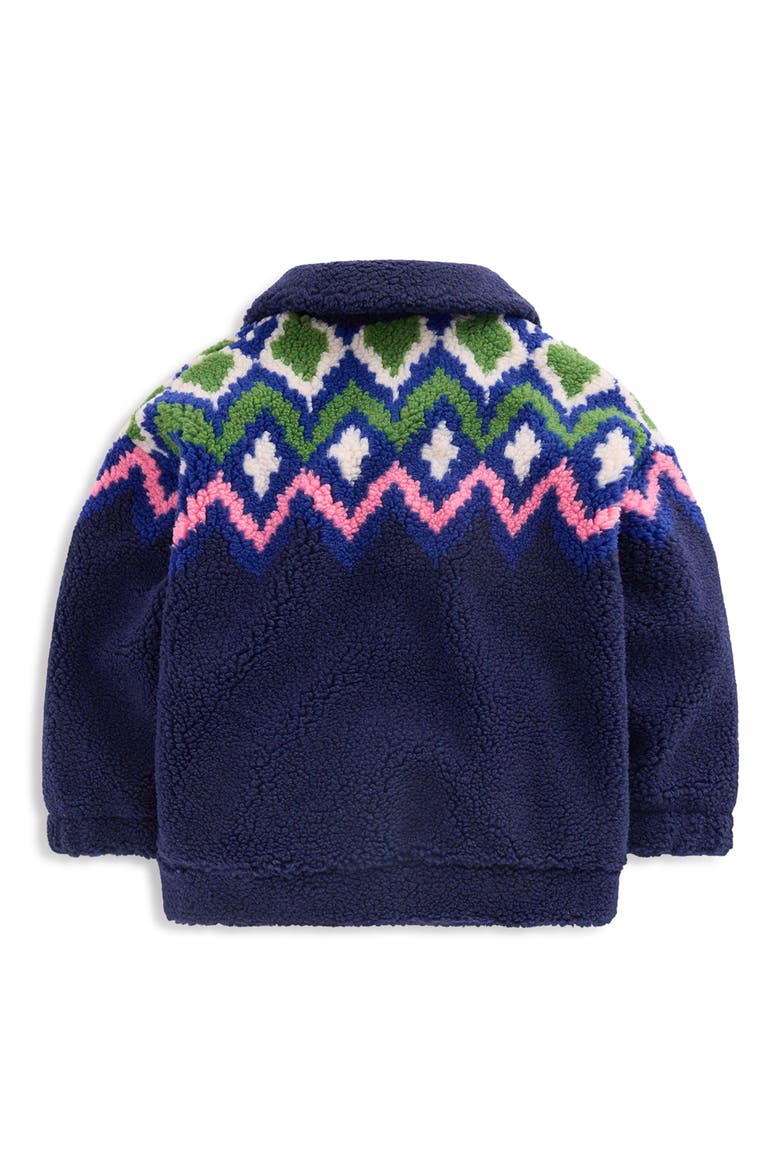 Kids' Collared Borg Jacket, Alternate, color, NAVY FAIR ISLE