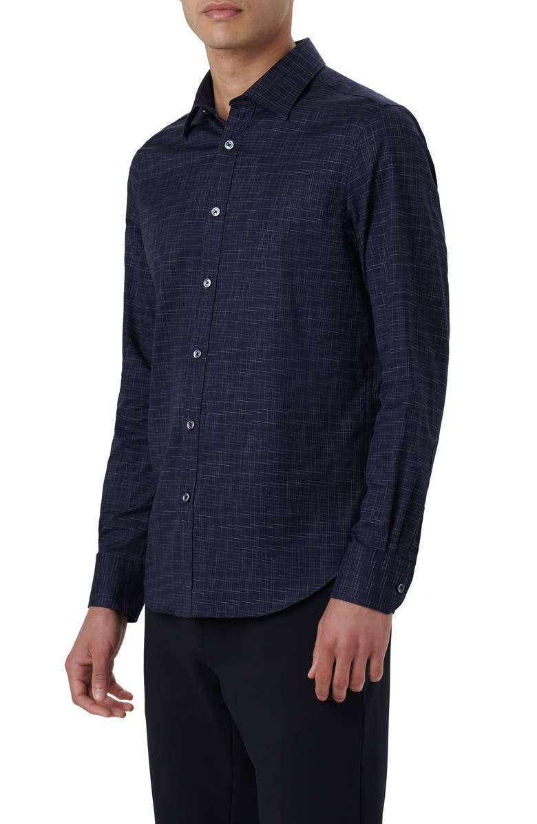 Bugatchi Julian Shaped Fit Print Button-Up Shirt, Alternate, color,