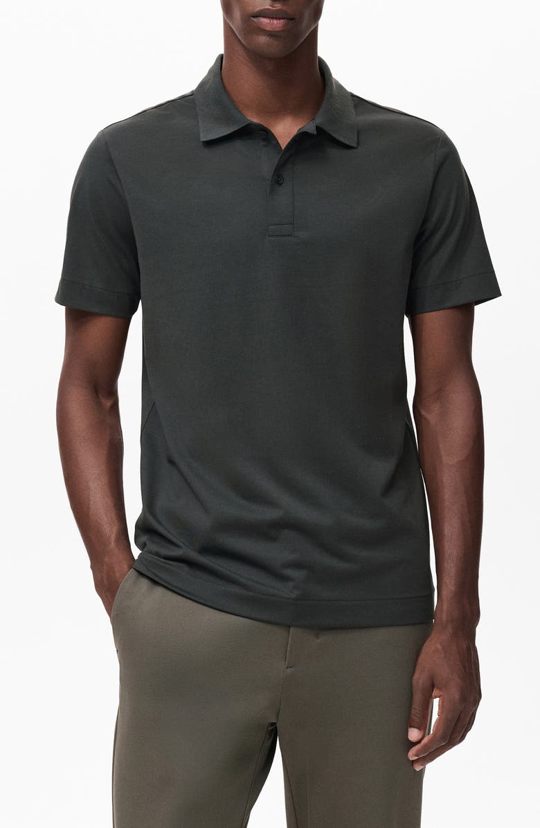 MANGO Slim Fit Thermolite<sup>®</sup> Polo, Main, color, Dark Green Grey