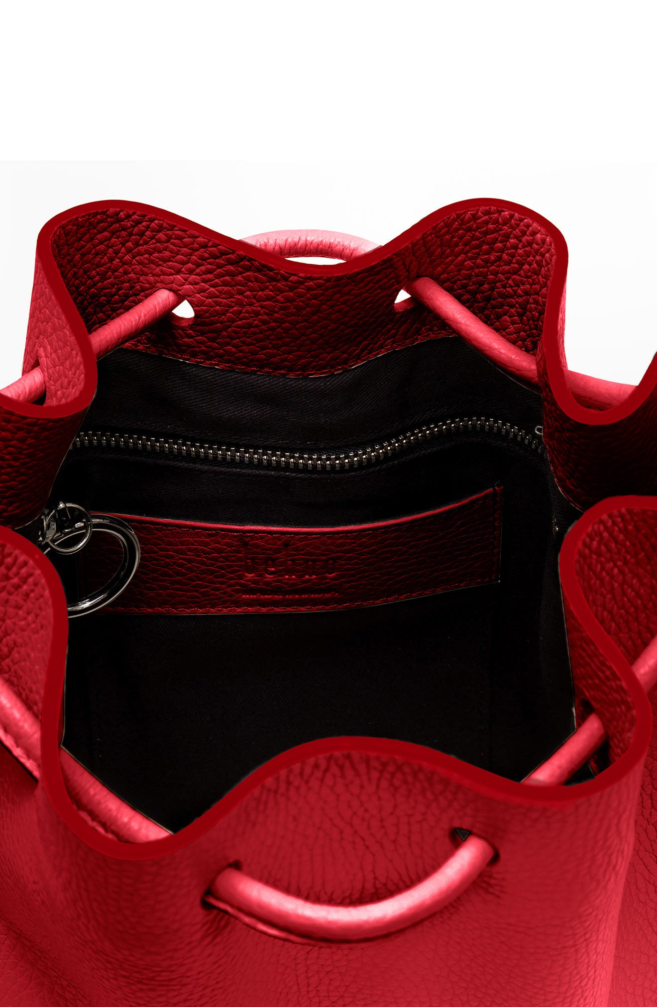 Medium Ina Pebble Leather Shoulder Bag, Alternate, color, RED