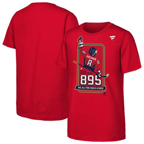 Youth Alexander Ovechkin Red Washington Capitals NHL All-Time Leading Goal Scorer Locker Room T-Shirt