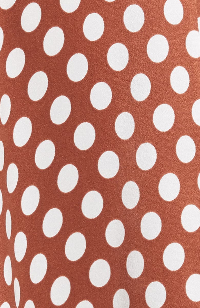 DVF Polka Dot High Neck Crop Silk Blouse, Alternate, color, 