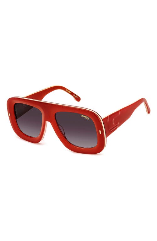 Carrera Eyewear Special Edition Flaglab 18 57mm Gradient Square Shield Sunglasses In Orangegold/violiet Grey