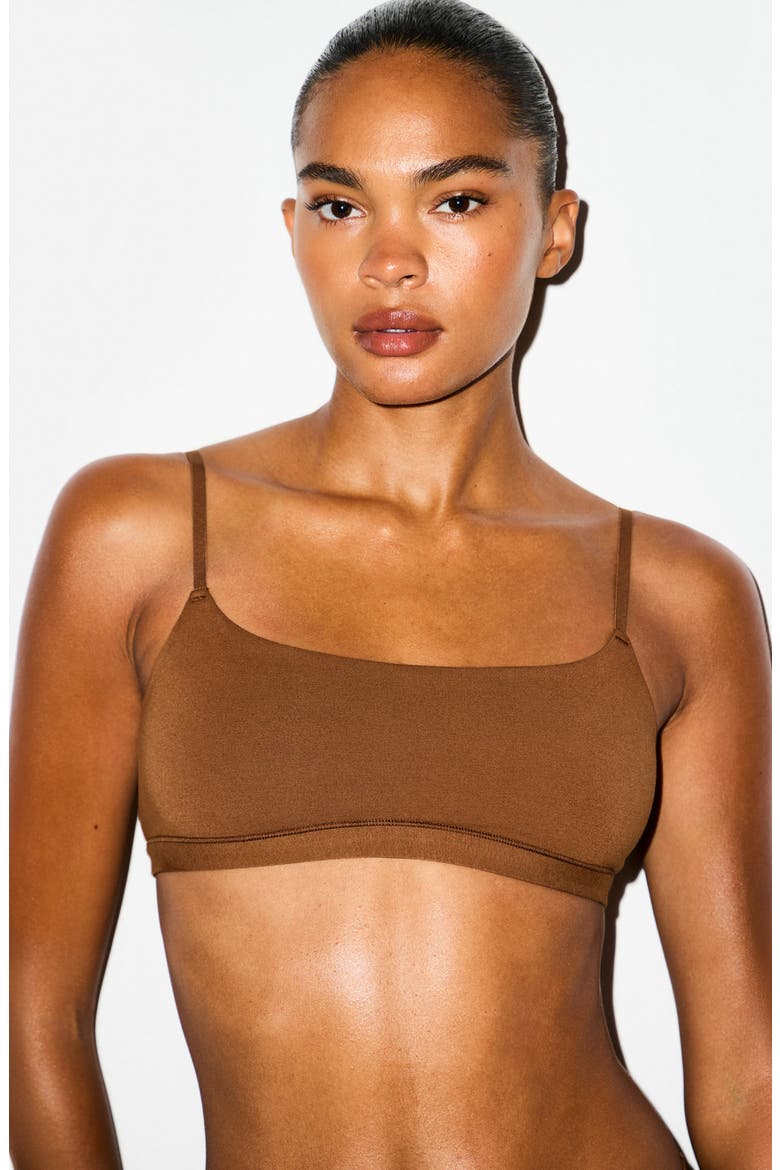 Stretch Cotton Jersey Scoop Bralette, Alternate, color, CHAI