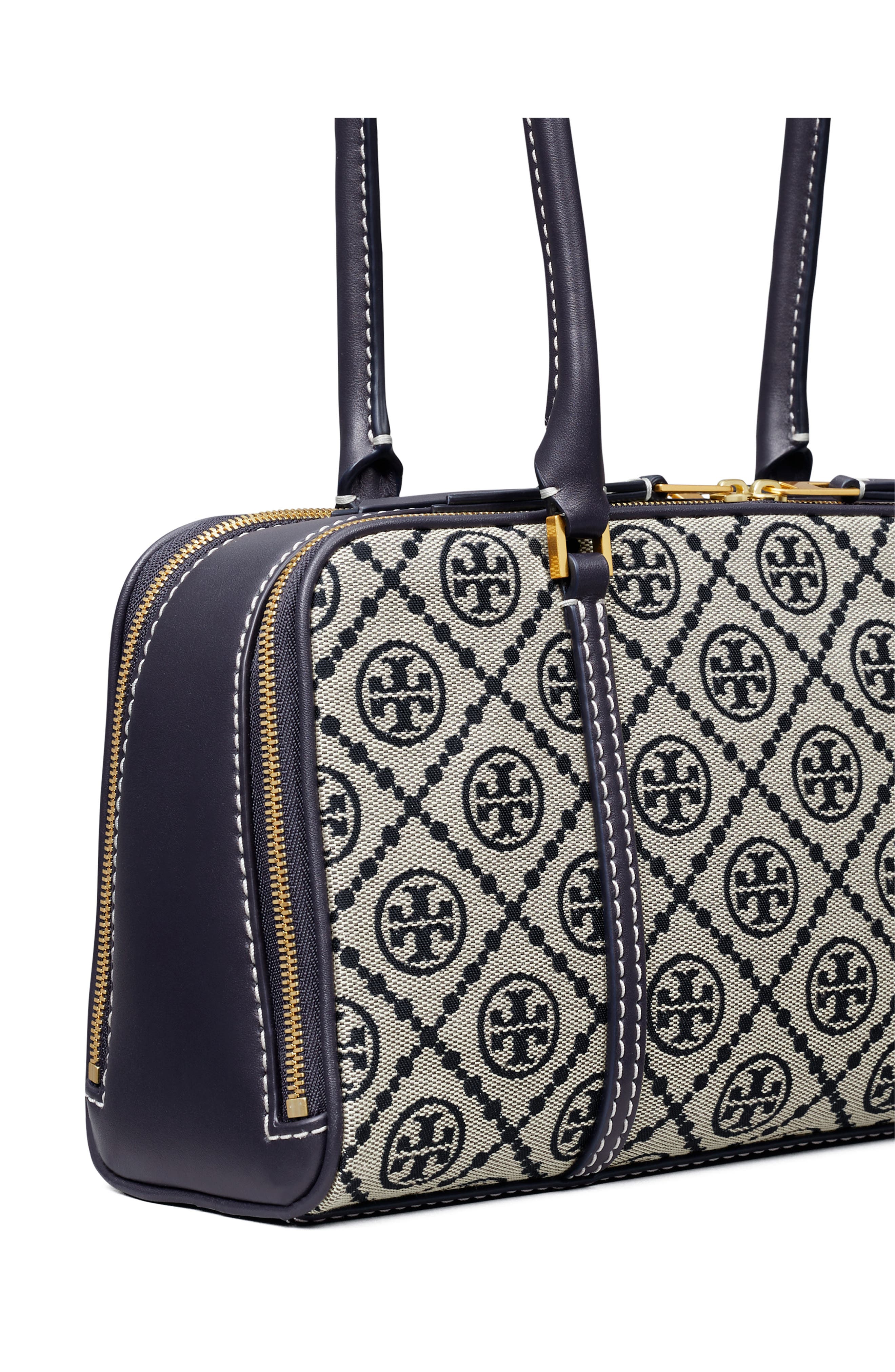 Tory Burch T Monogram Small Marshmallow Leather Satchel, Alternate, color, 