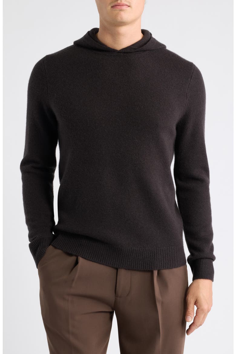 Luxe Cashmere Hooded Sweater, Main, color, BROWN LATTE