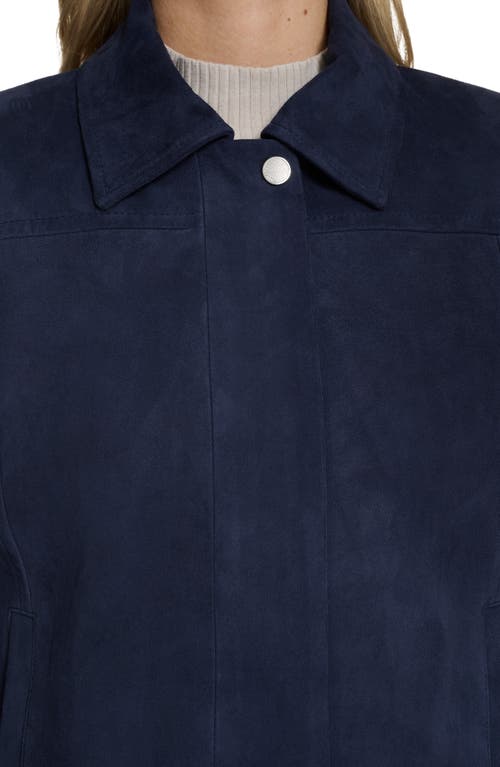 Cole Haan Suede Jacket In Blue