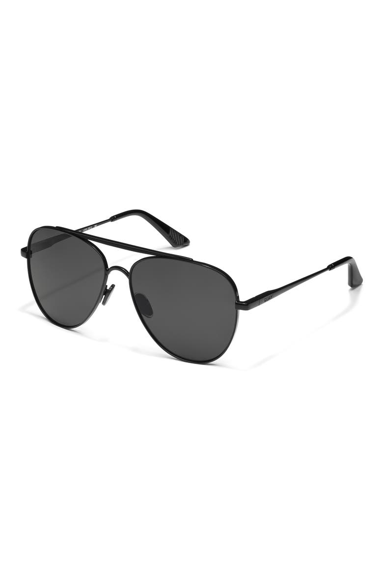 Free Fall 60mm Polarized Aviator Sunglasses, Alternate, color, BLACK/ SMOKE POLARIZED